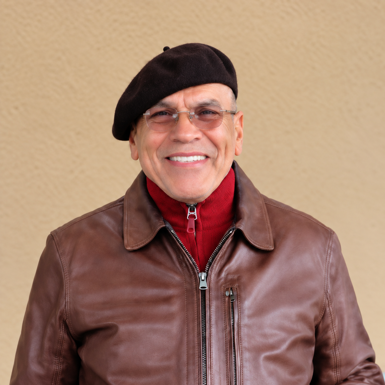 Man wih glasses wearing a beret